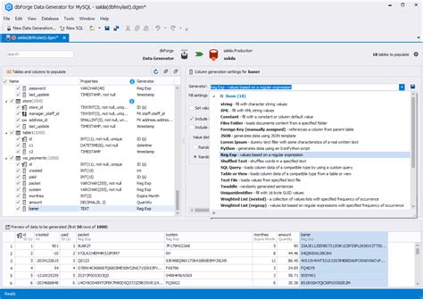 DbForge Data Generator for